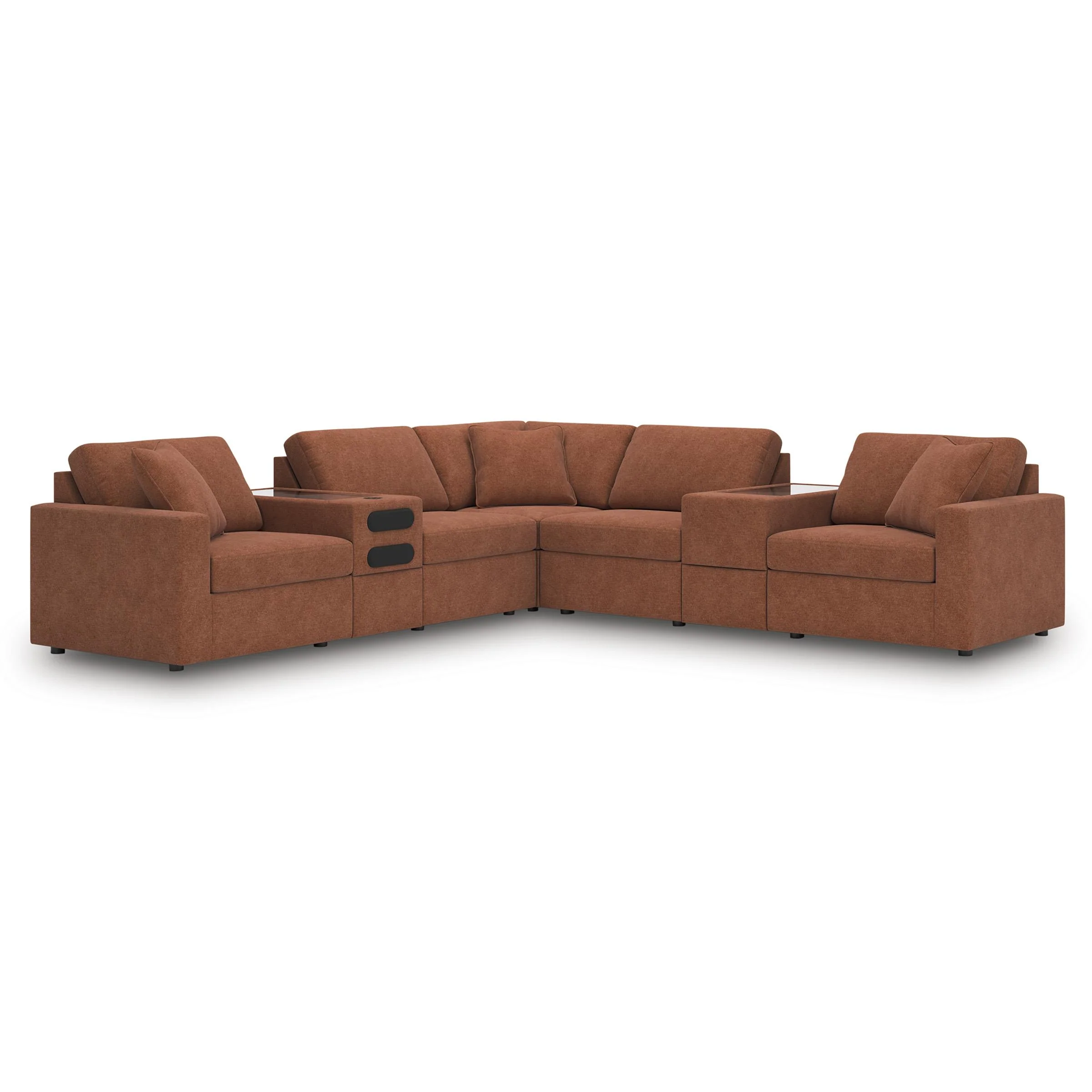 Signature Design by Ashley Modmax 92102S69 7 pc Balanced Sectional with Audio and Storage Consoles - Image 1