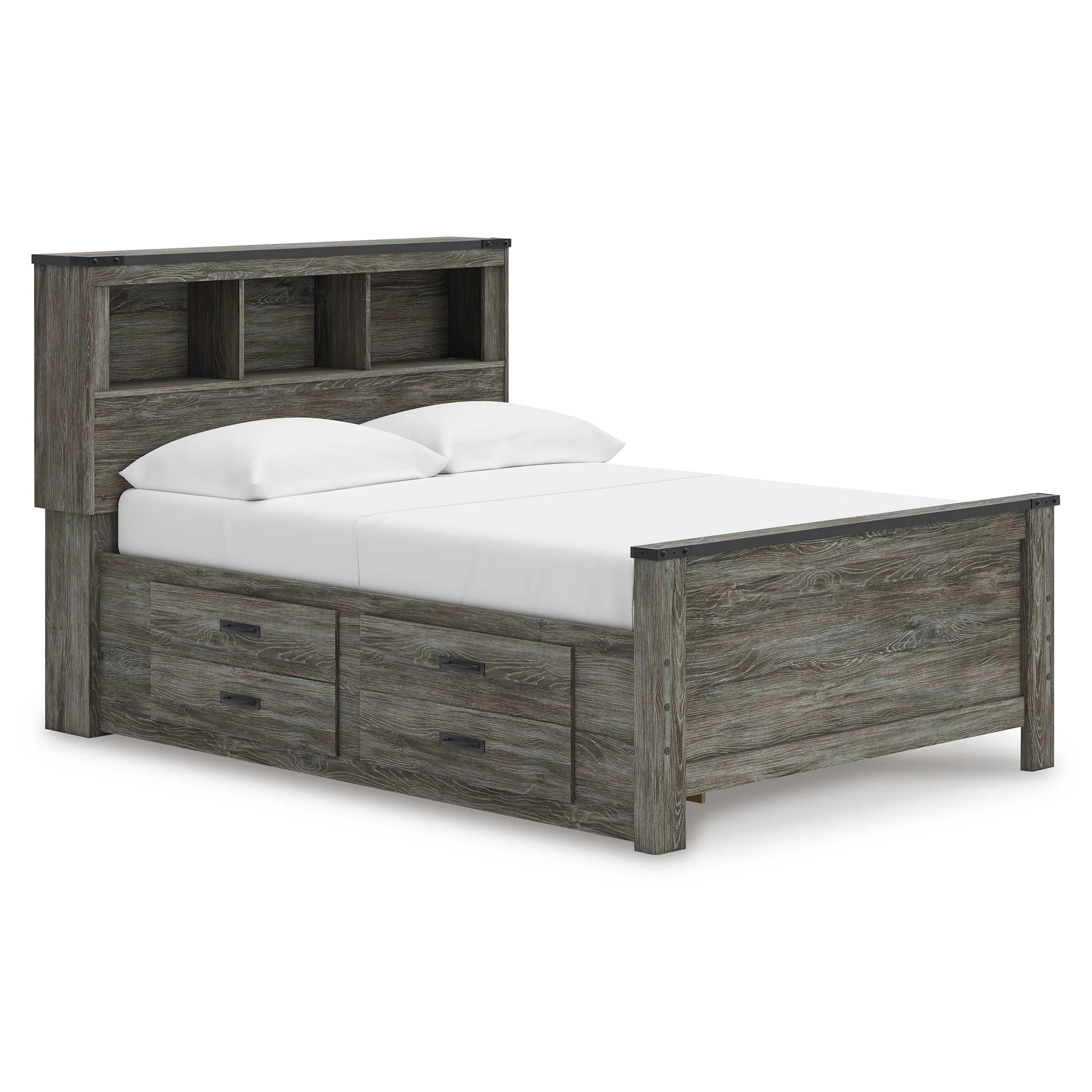 Signature Design by Ashley Frandern B4480B9 Full Bookcase Panel Bed with Storage - Image 1
