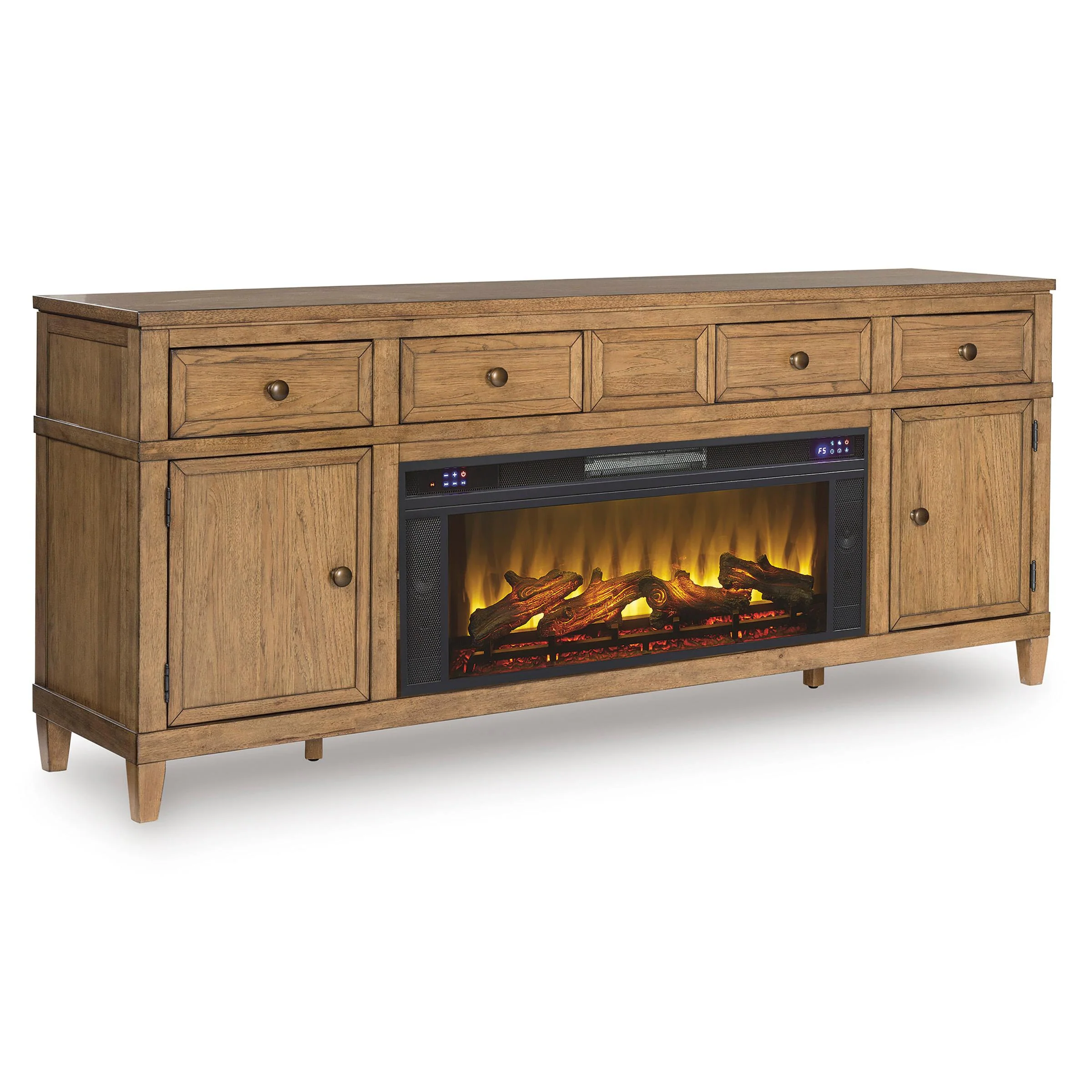 Signature Design by Ashley Sharlance W655W1 81″ TV Stand with Electric Fireplace