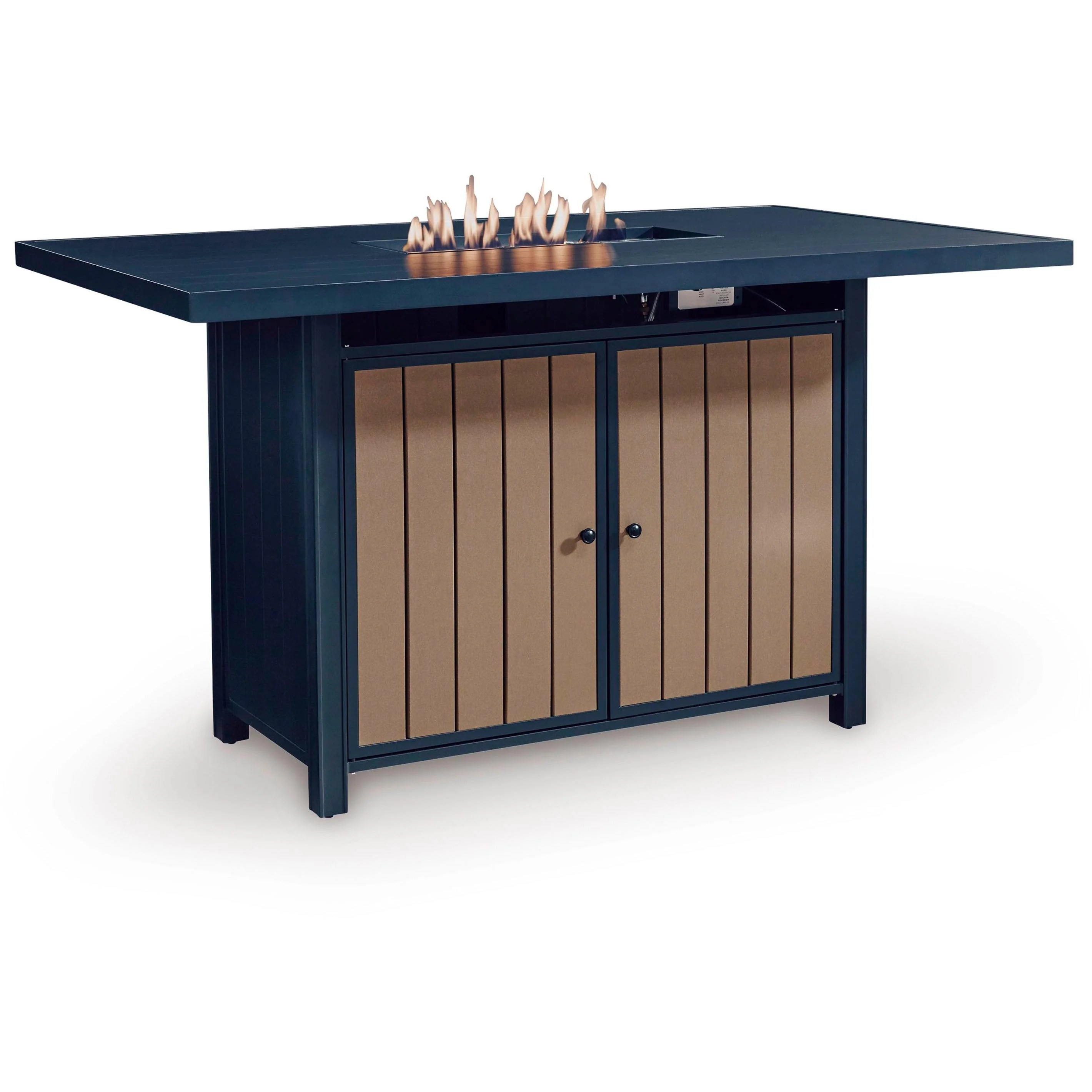 Signature Design by Ashley East Beach PCP587-665 Rectangular Bar Table with Fire Pit - Image 2