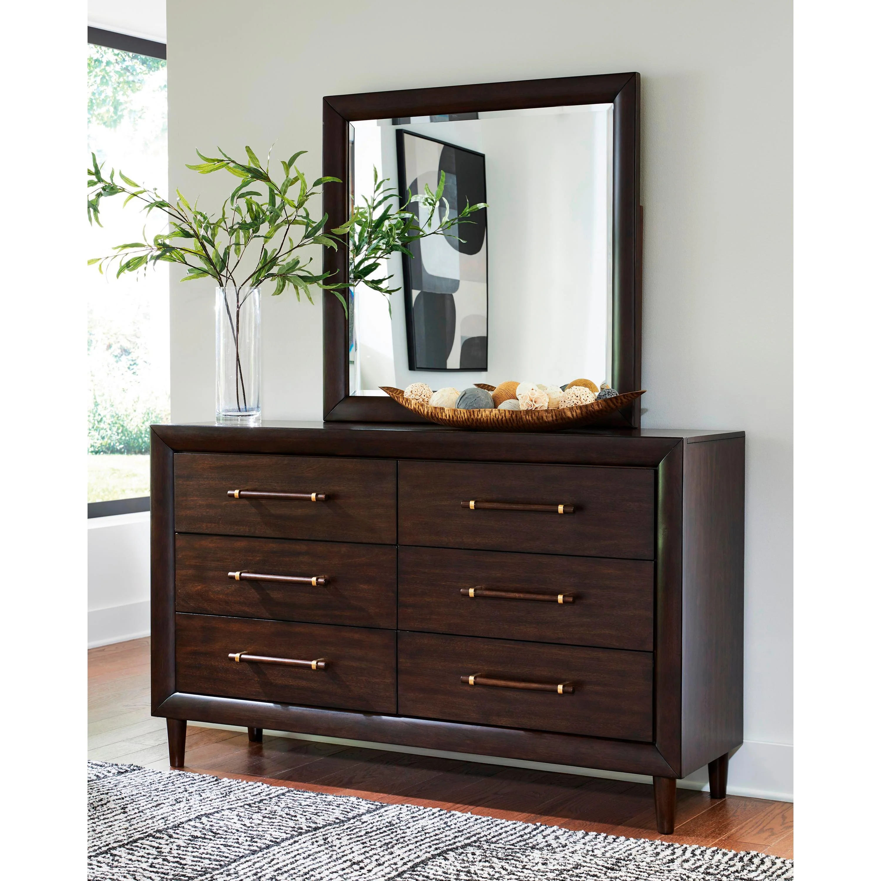 Benchcraft Dantenton 6-Drawer Dresser with Mirror B611-31/B611-36 - Image 3
