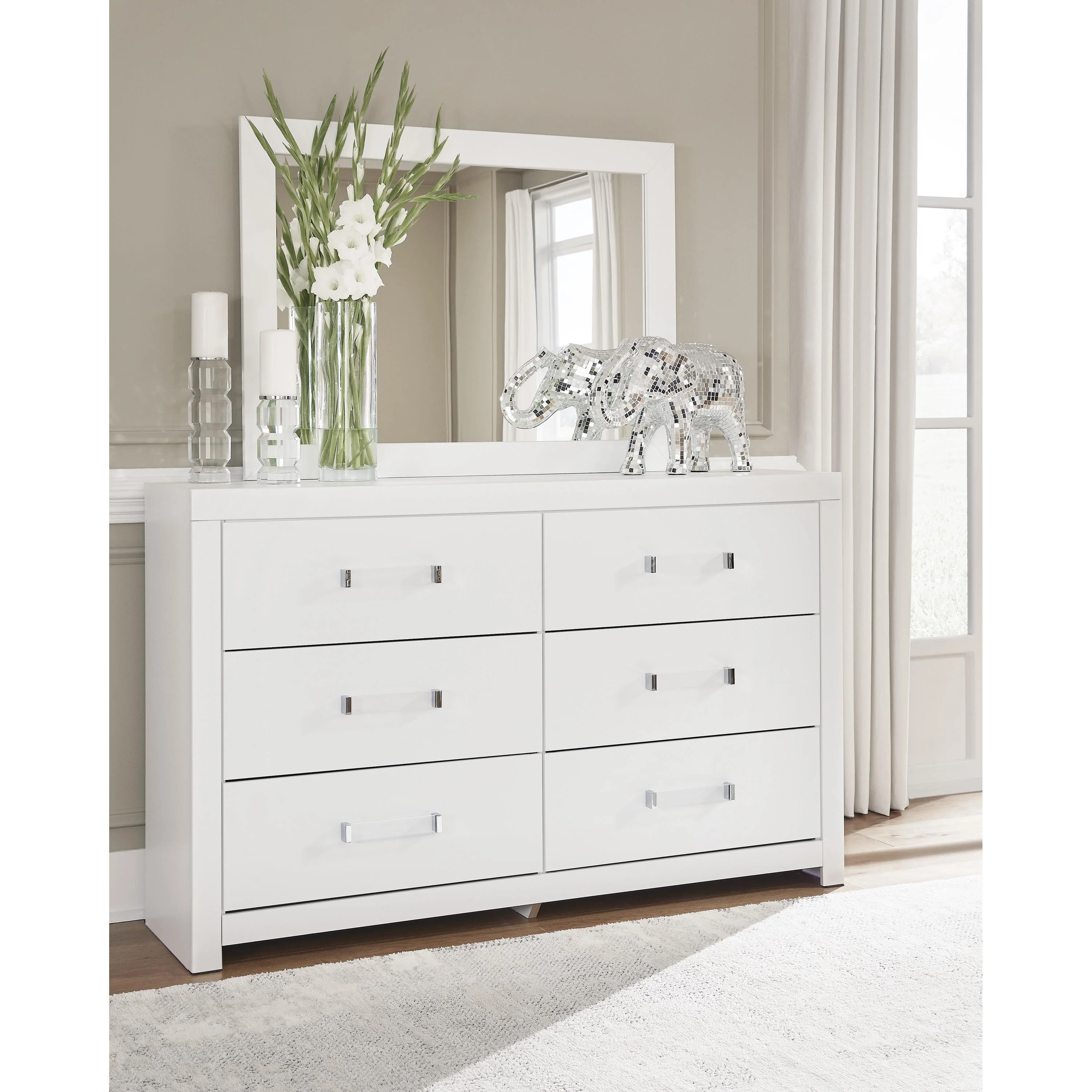 Signature Design by Ashley Maeling 6-Drawer Dresser with Mirror PCB1119-31/PCB1119-36 - Image 3