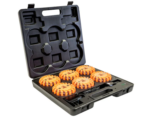 Round Rechargeable LED Road Strobe/Flares/ SET of 6 - Image 1