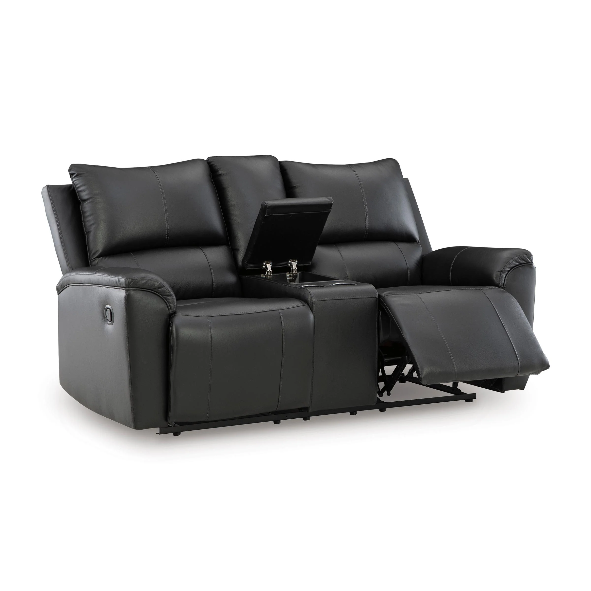 Signature Design by Ashley Glossmore Reclining Leather Match Loveseat with Console PCU1170094C