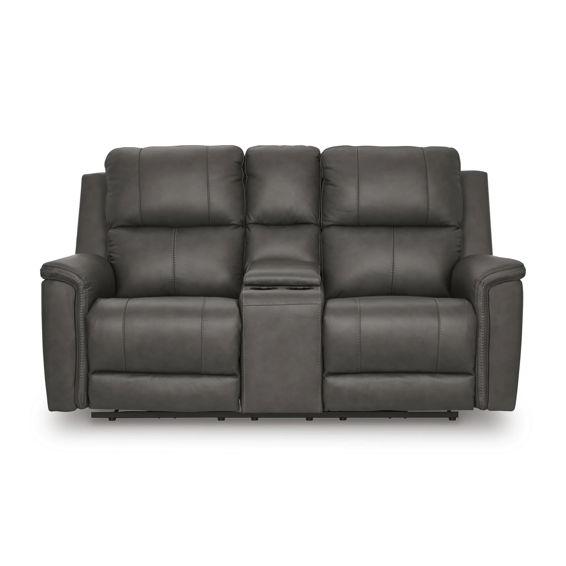 Signature Design by Ashley Bleckley Power Reclining Leather Match Loveseat with Console PCU1200018C - Image 3