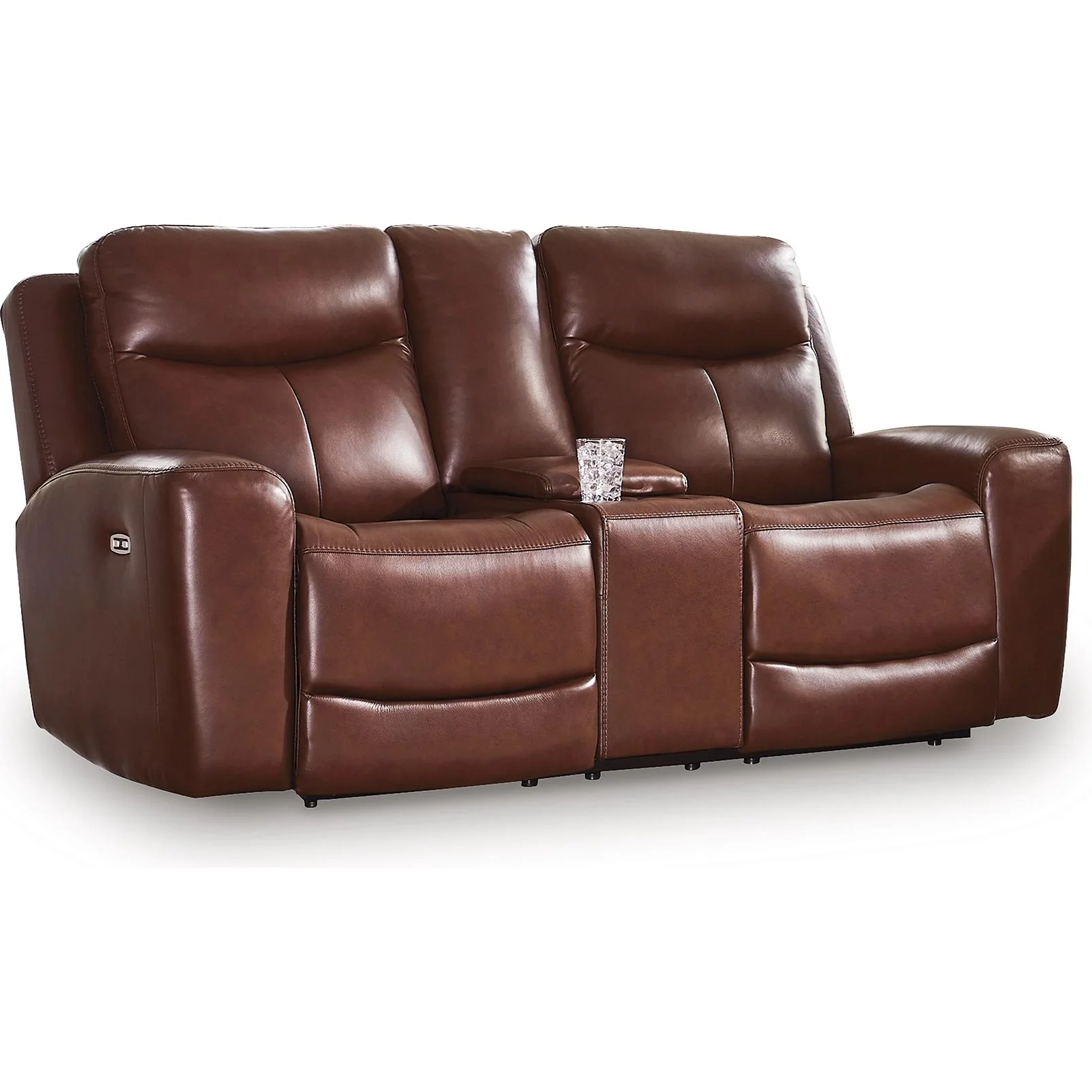 Signature Design by Ashley Next Move Power Reclining Leather Match Loveseat with Console PCU1210218C
