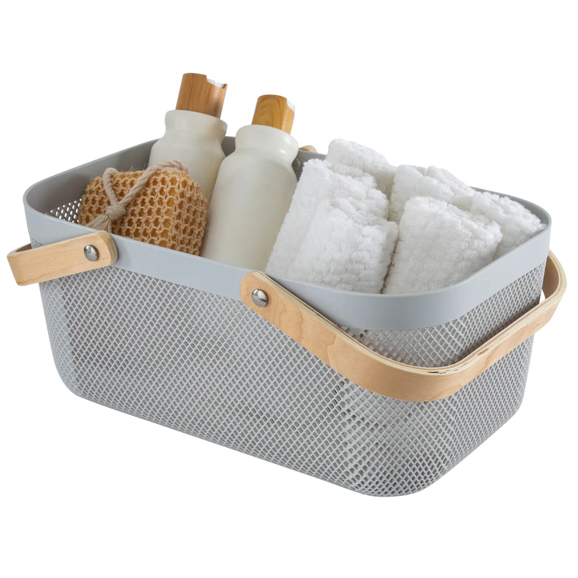Mesh Storage Basket, Large Grey - Image 2