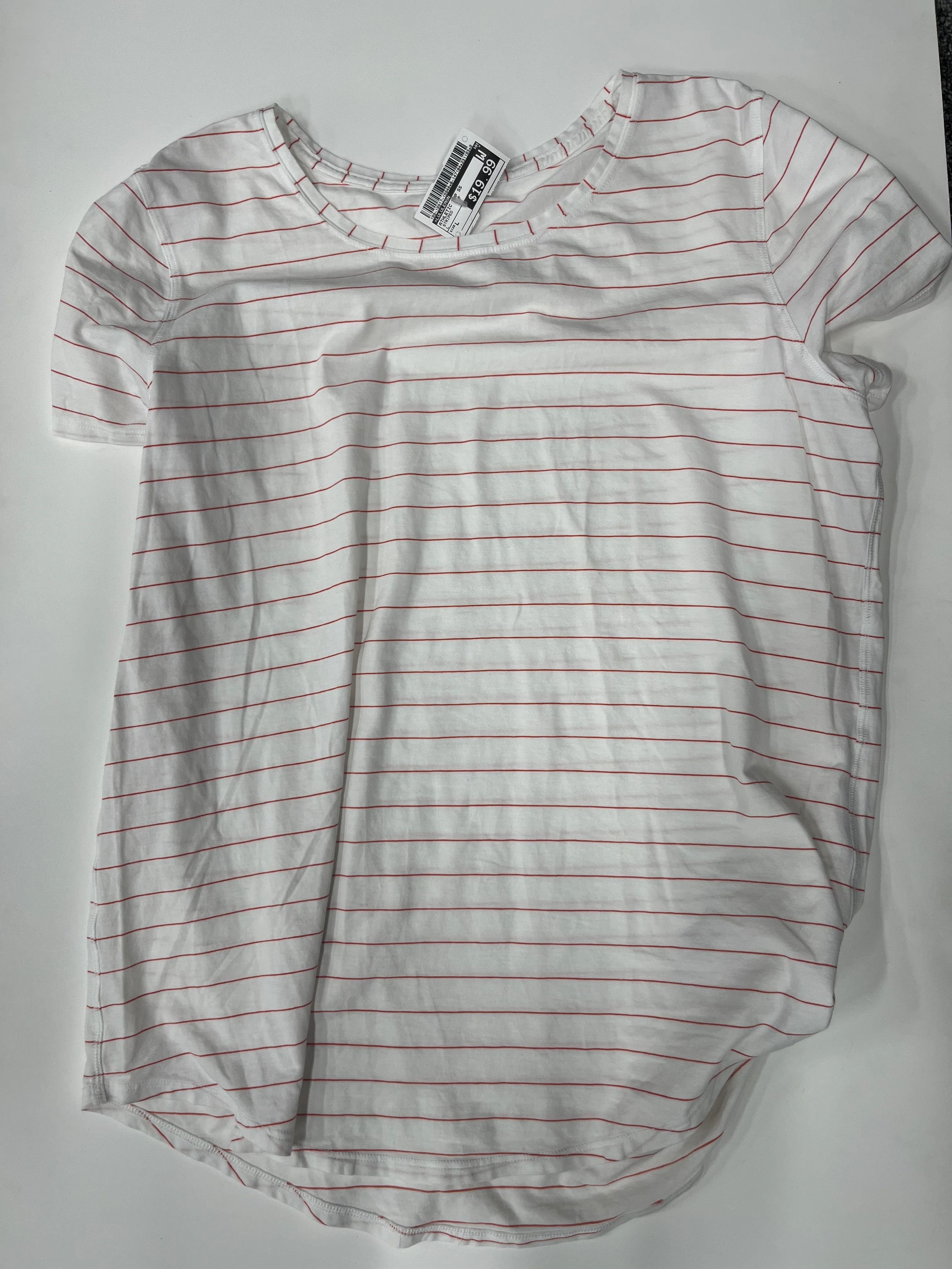 Lululemon Athletica Love Short Sleeve Shirt Stripe Size L