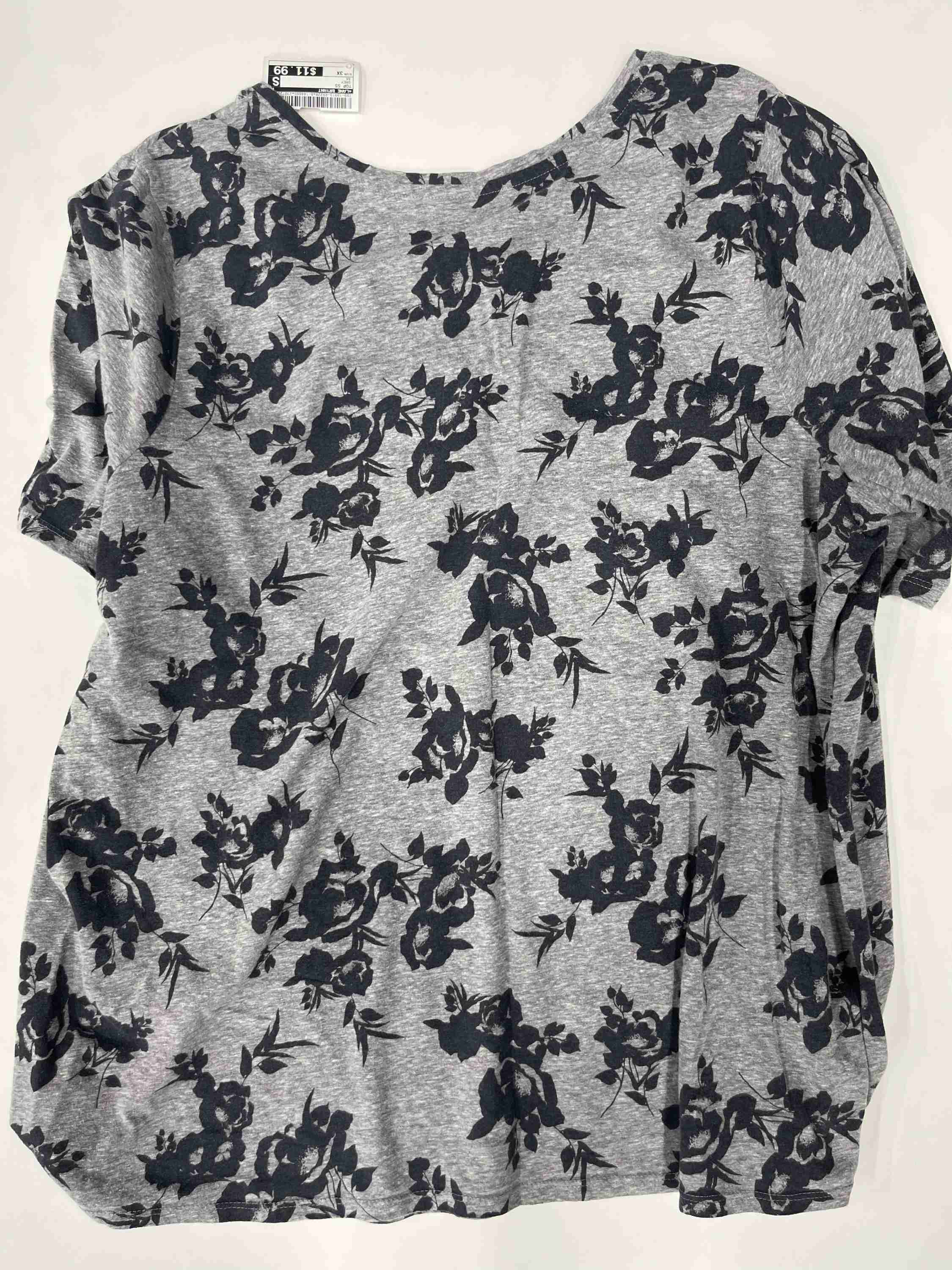 Lane Bryant Short Sleeve V-Neck Shirt Grey Size 22/24 - Image 2