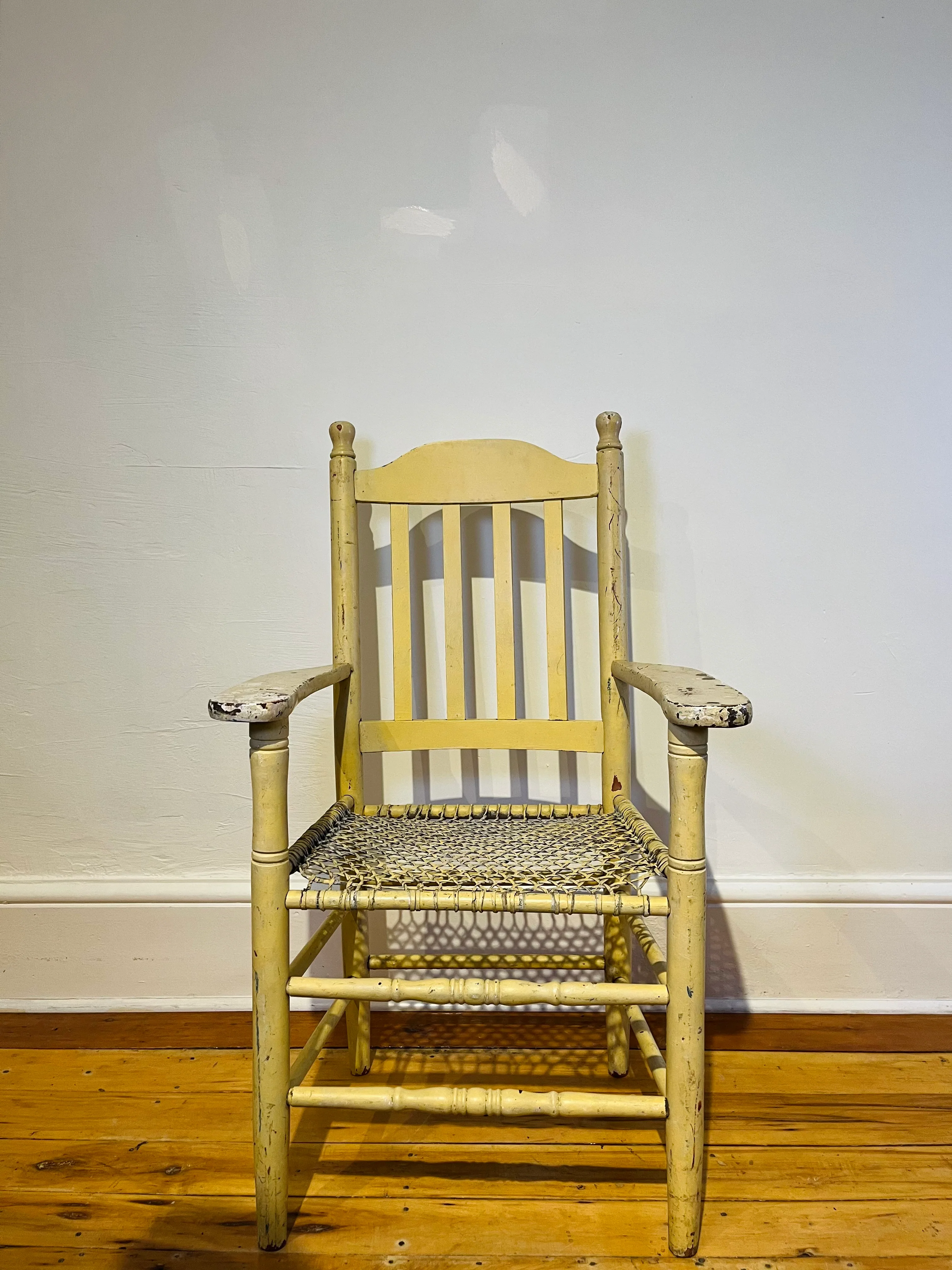 Vintage Primitive Slat-Back Armchair - Image 1