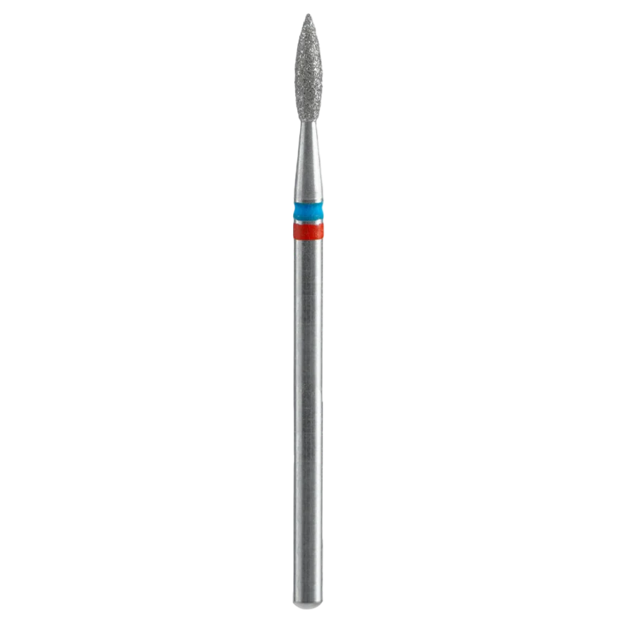 STALEKS Diamond Nail Drill Bit DUO Pointed Flame FA11RB021/8, Red-Blue, 2.1/8mm