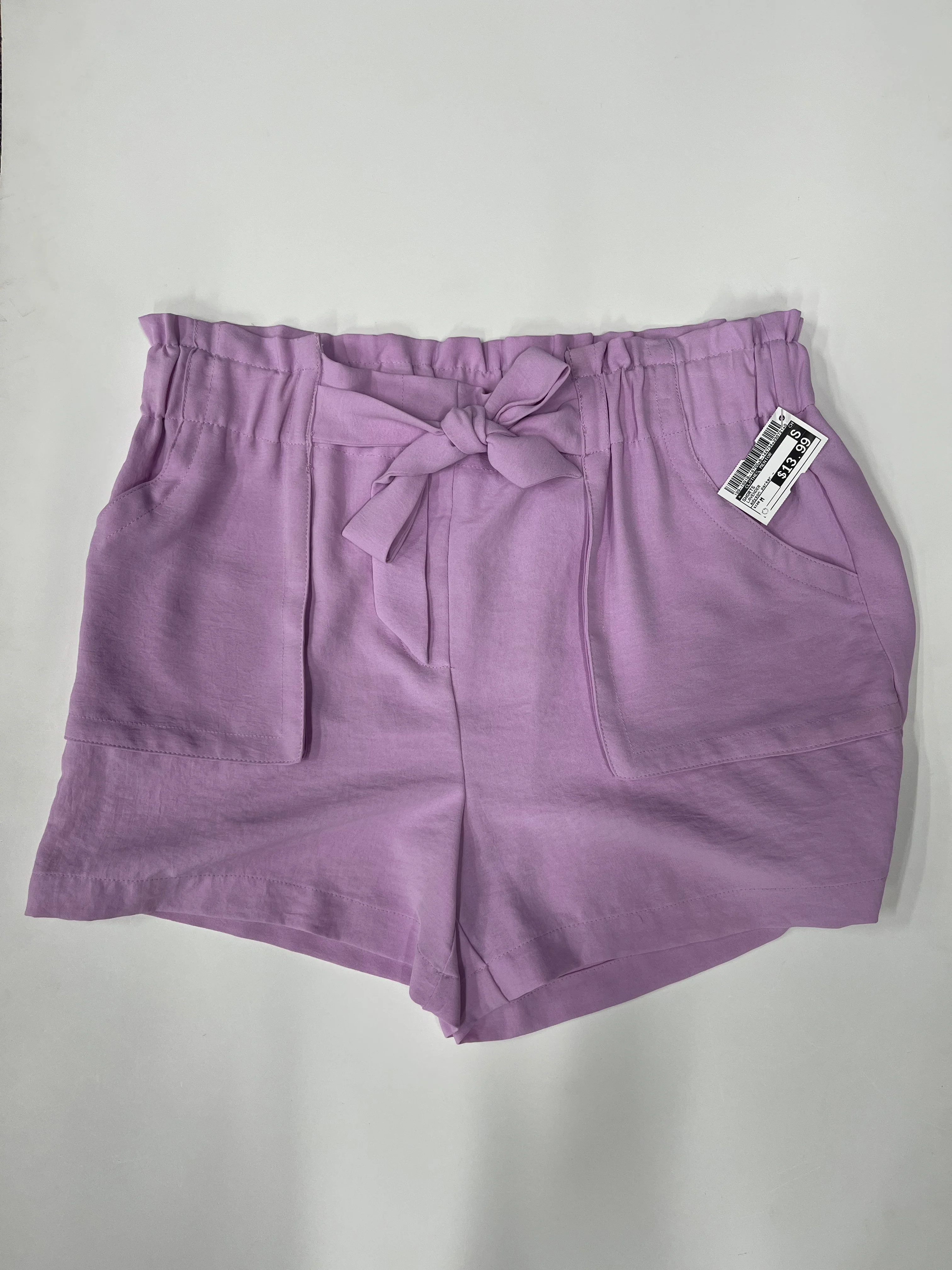Adyson Parker Pull On Waist Tie Shorts Purple Size M