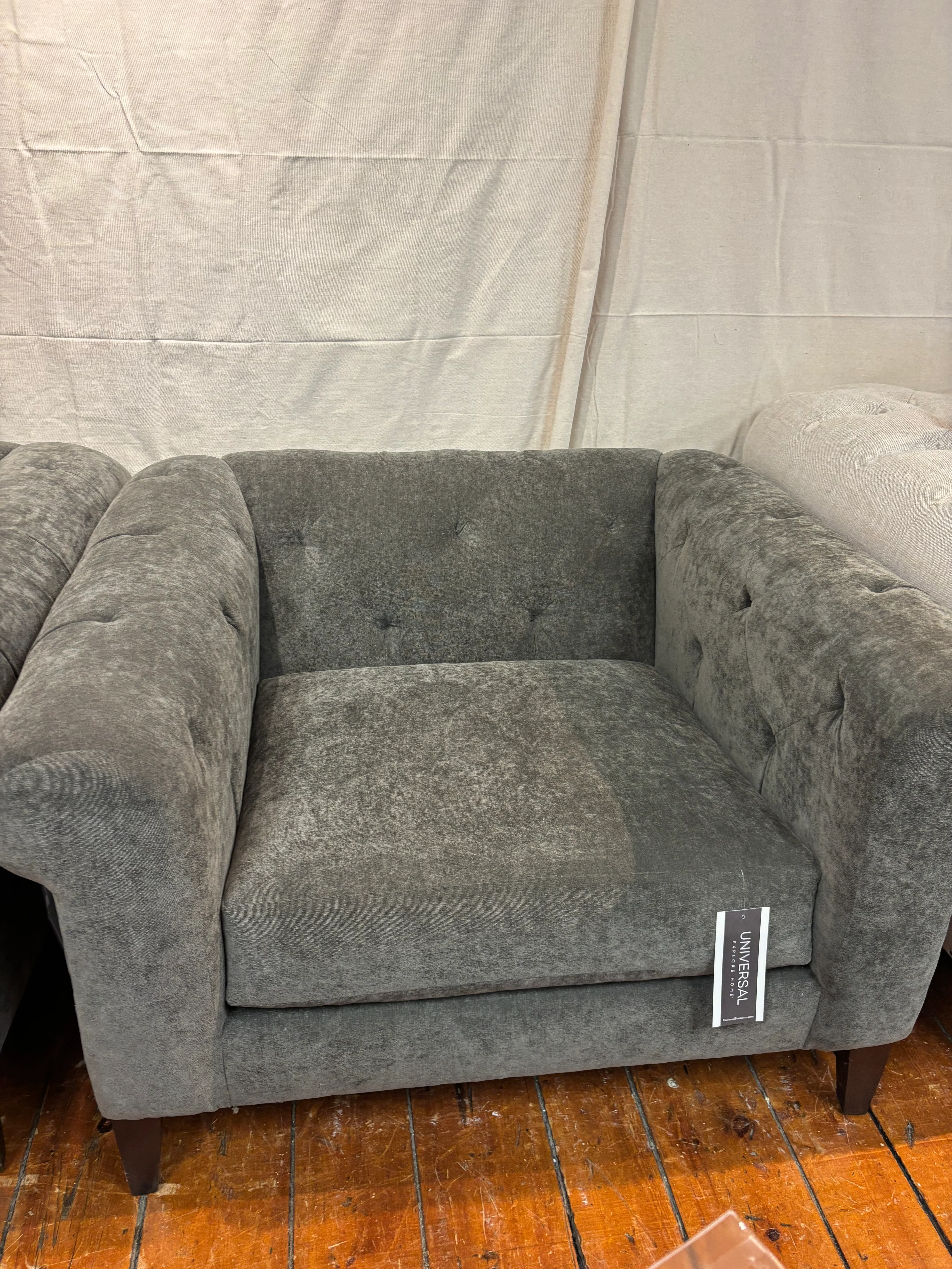 Curated U030501C Hugh Sofa Cover: Savvy Caviar / Finish: Espresso - U030503 Hugh Chair Cover: Savvy Caviar / Finish: Espresso - Image 3