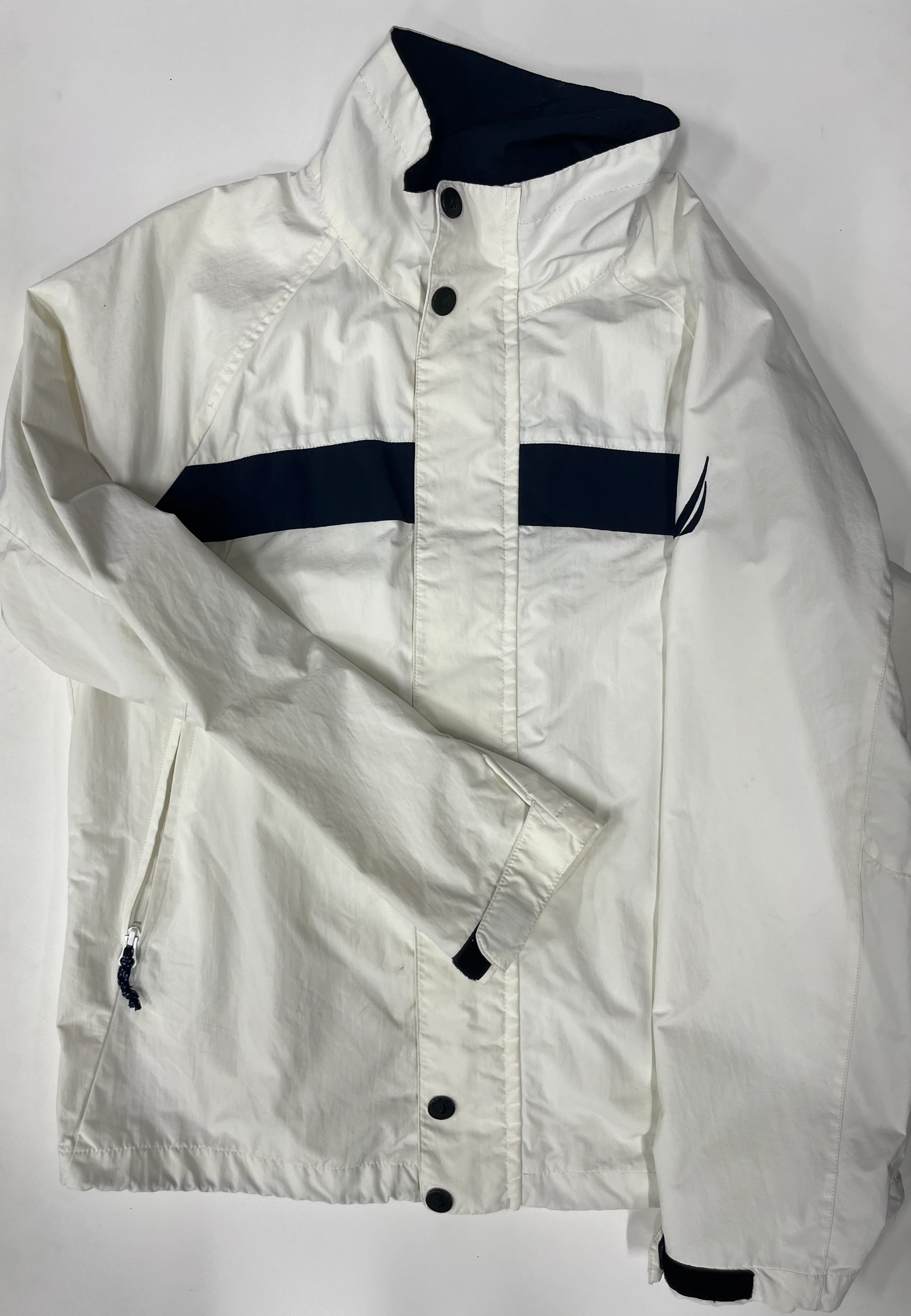 Nautica Full Zip Windbreaker Jacket White Size M