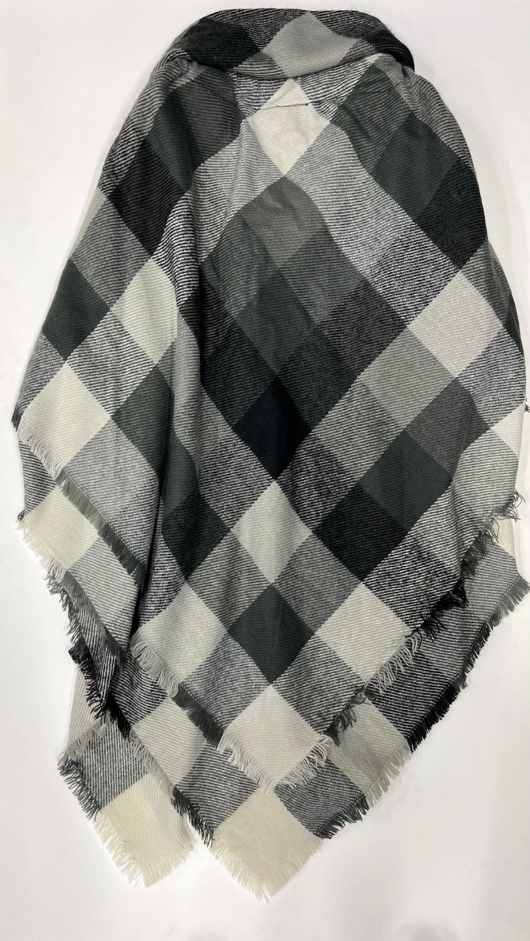 Sonoma Knit Poncho Plaid Green Grey NWT One Size - Image 2