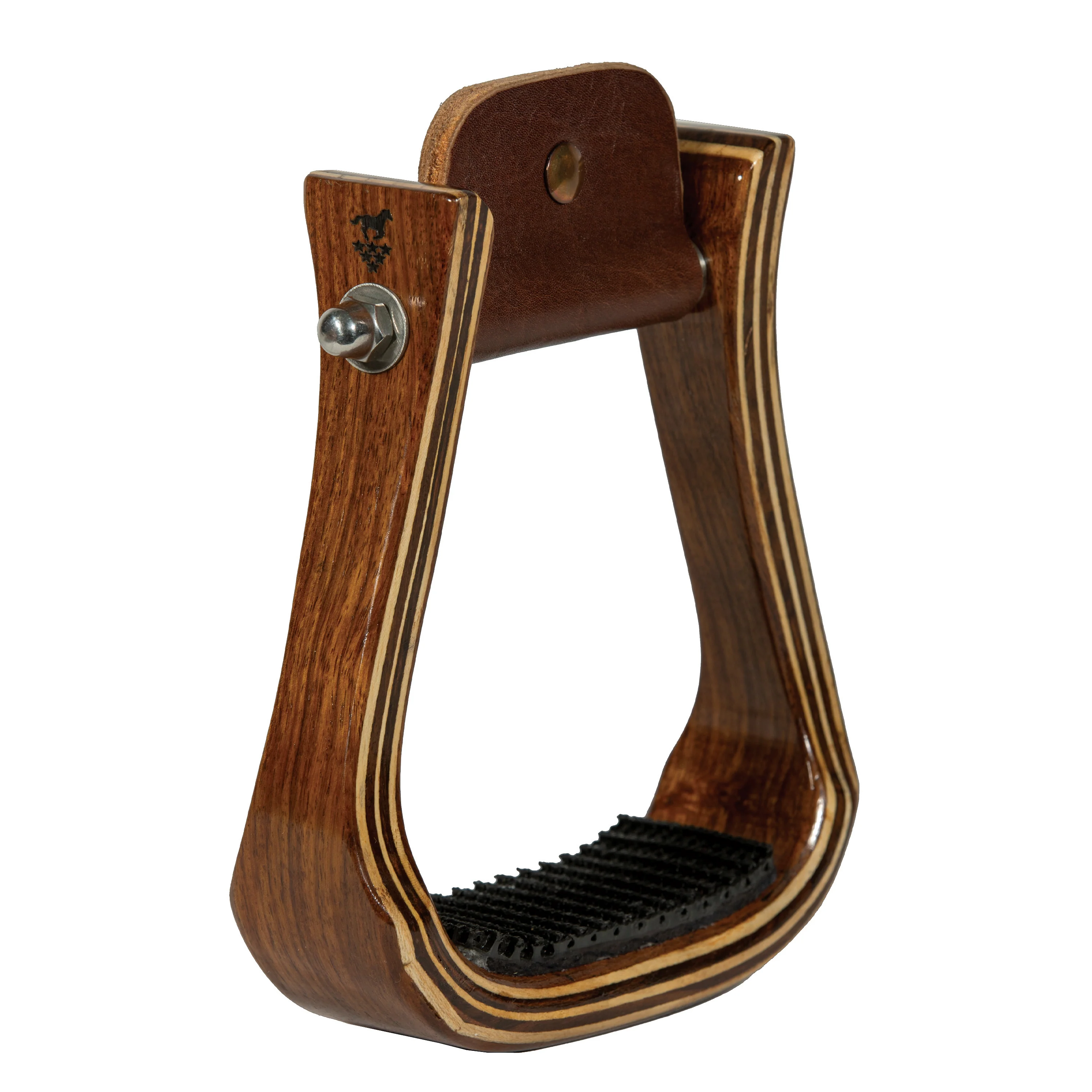 PC 2" Wood Barrel Stirrup- Medium Wood - Image 2