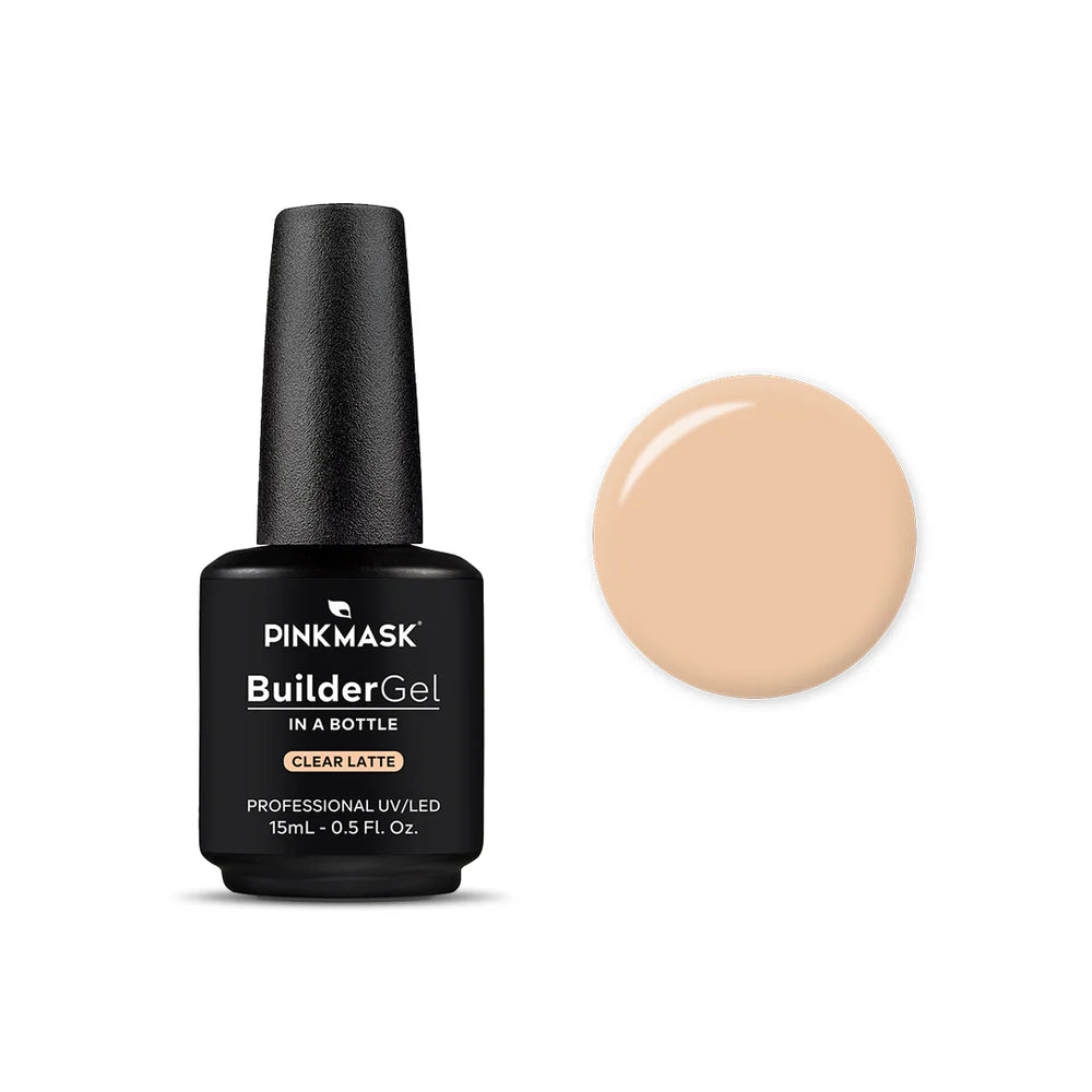 Pink Mask - Builder Gel Clear Latte, 15ml and 30g - Image 1