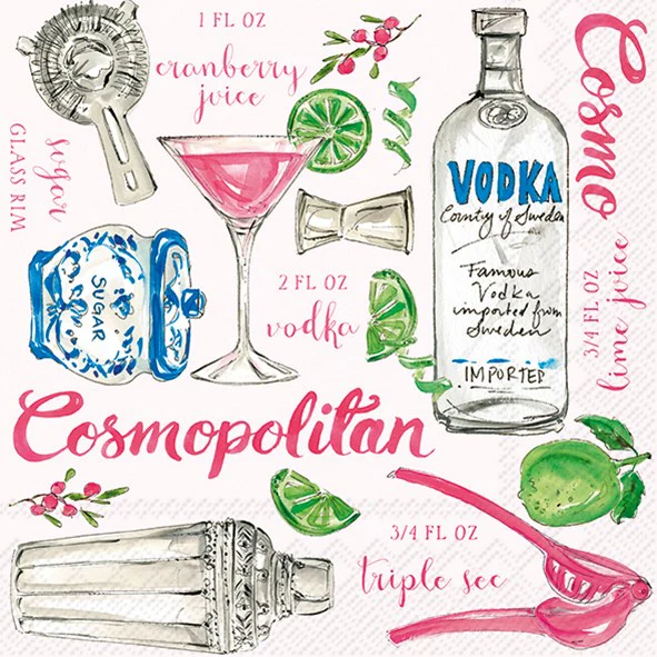Cocktail Napkin, Cosmopolitan - Image 1