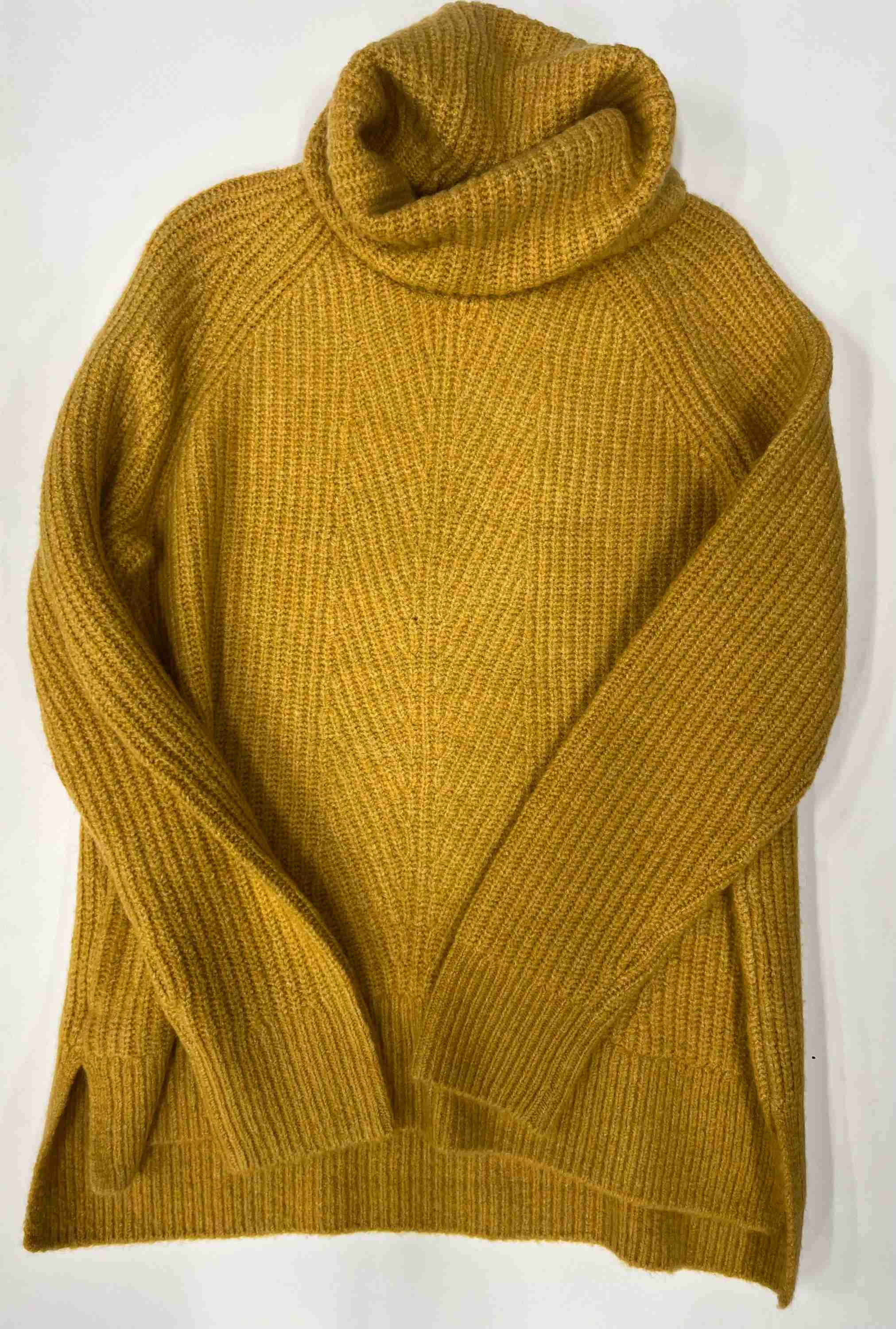 Madewell Turtleneck Cable Knit Sweater Mustard Size S - Image 1