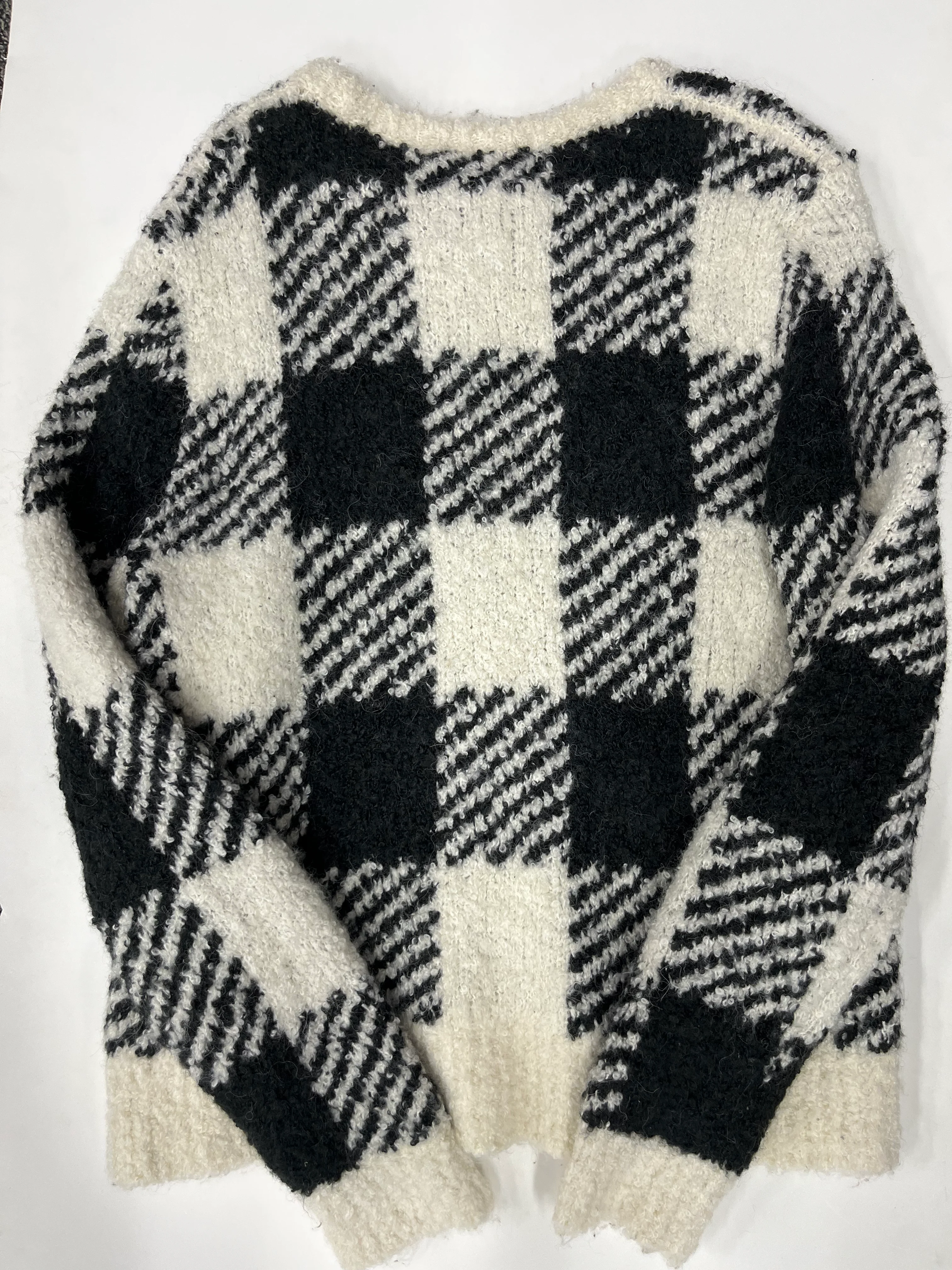 J Crew Soft Knit Scoop Neck Sweater Plaid Size L - Image 2