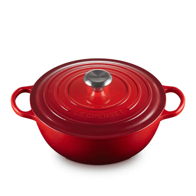 Chef Dutch Oven, Cerise Enameled Cast Iron