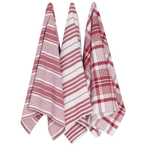 Jumbo Tea Towel - Set of 3 Carmine Red - Image 1