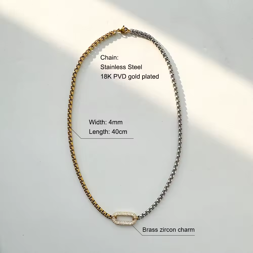 NEW 18K Plated Two Tone Necklace Waterproof and Tanish Free - Image 1