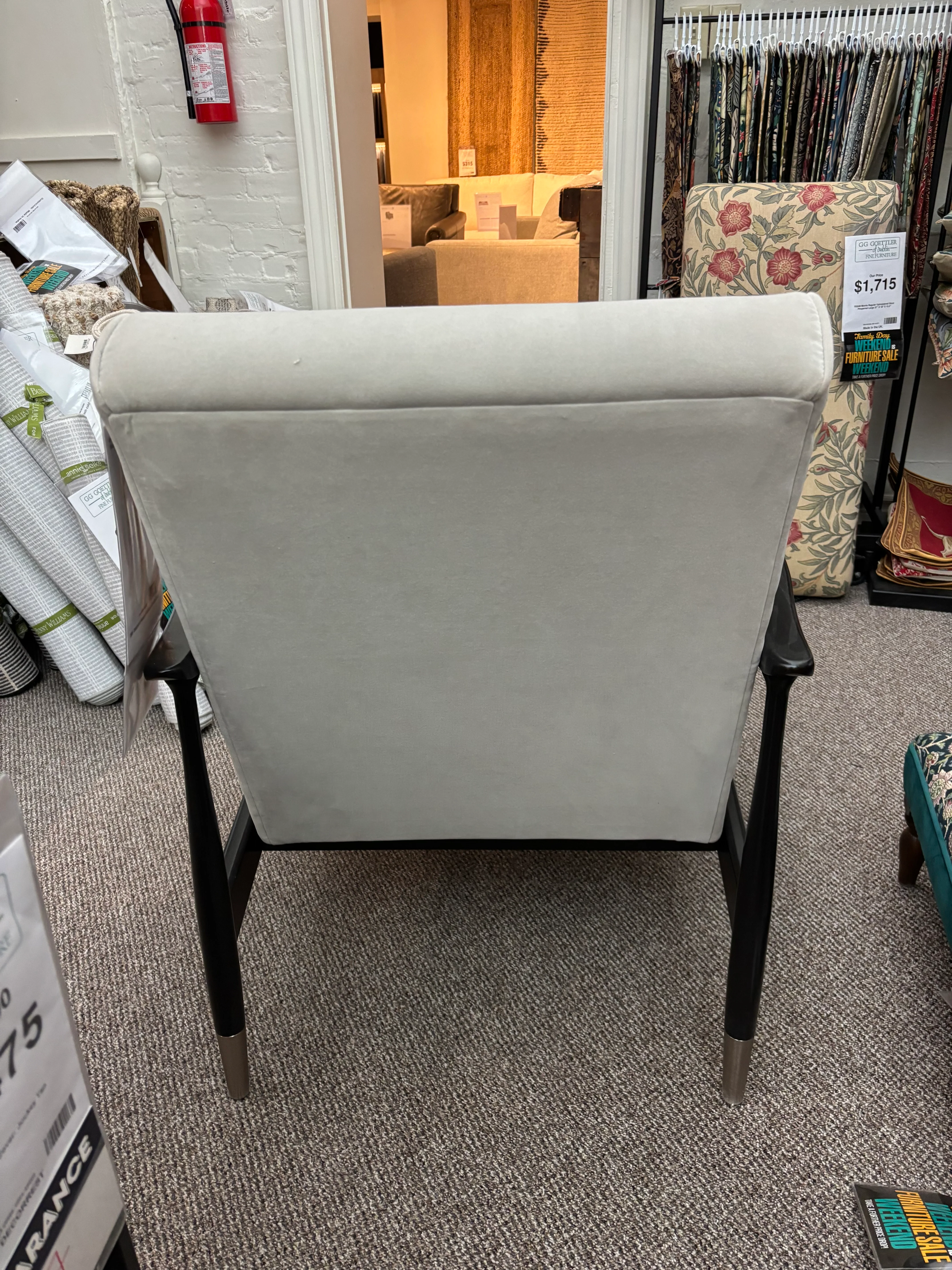 Curated 6990 Chair Cover: Joyful Grey / Finish: Black with Pewter Leg Tip - Image 3
