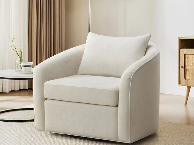 Curated 480414-B6513 Soren Swivel Chair Cream