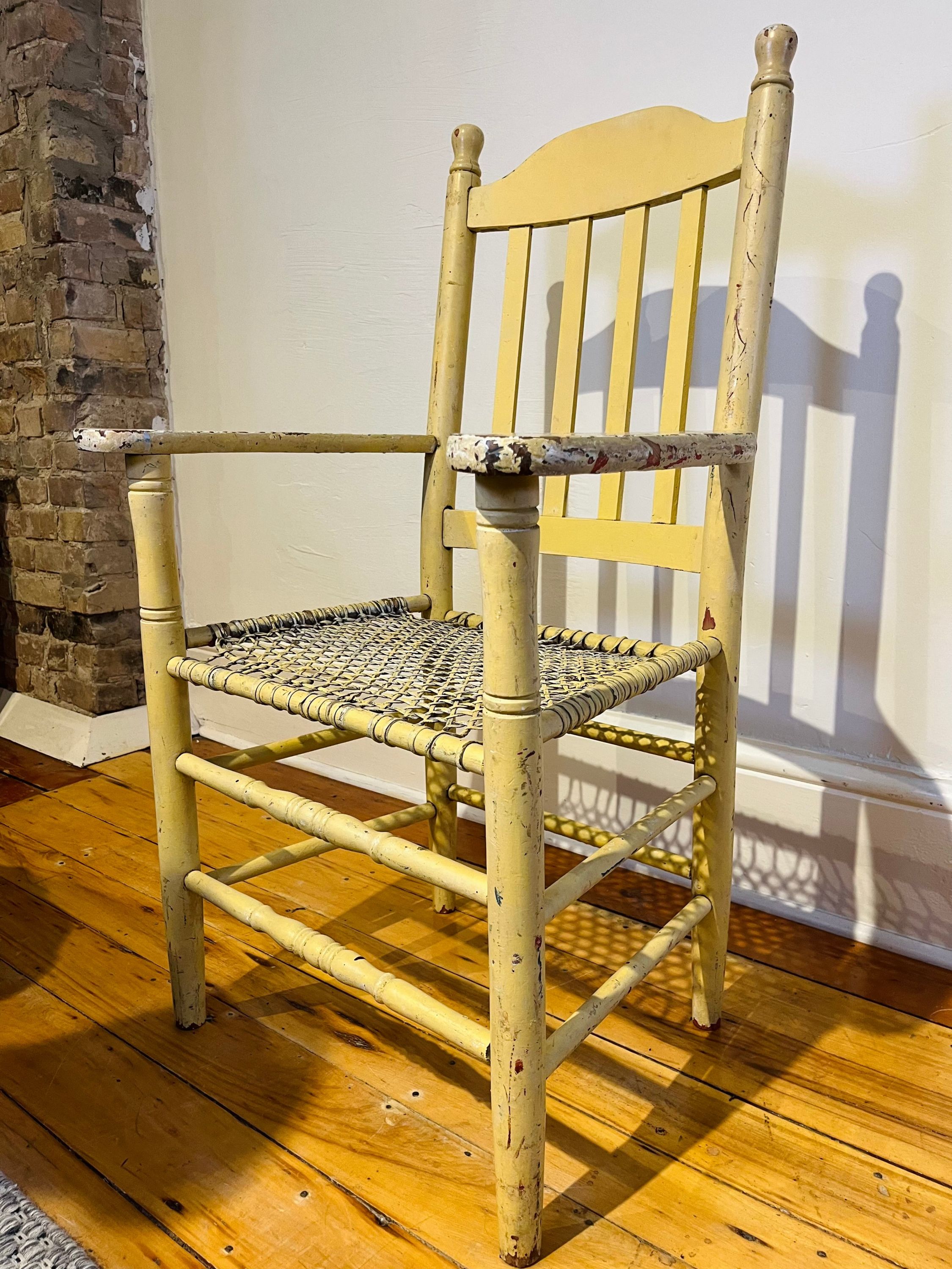 Vintage Primitive Slat-Back Armchair - Image 2