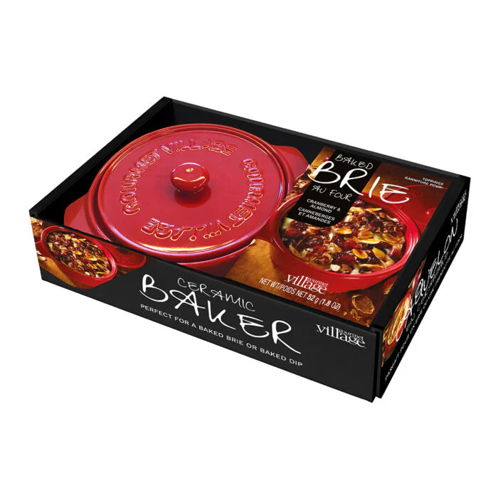 Brie Baker Gift Set with Cranberry Almond Brie Topping - Image 1