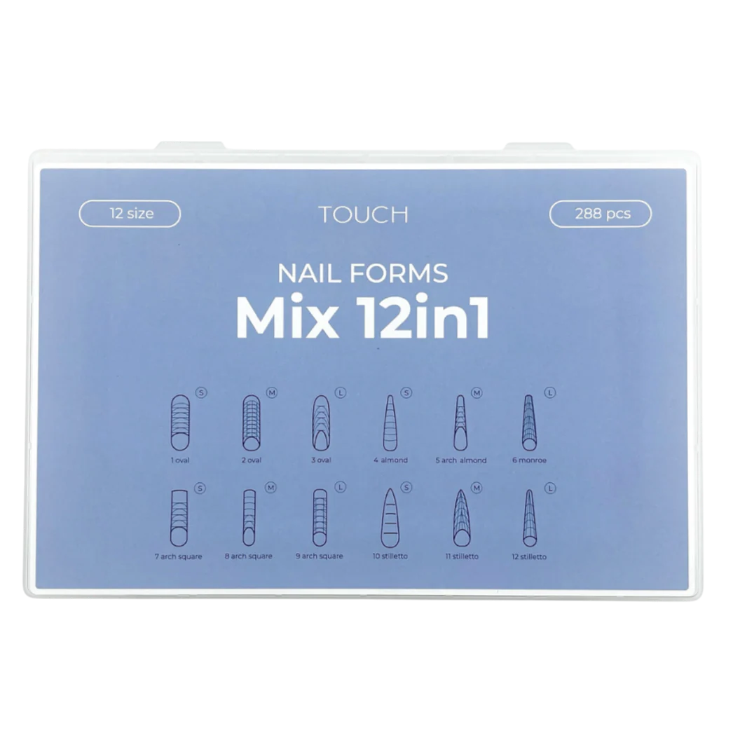 TOUCH Nail Tips Upper Forms Modeling Mix 12in1, 288pcs