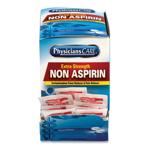 Non Aspirin Acetaminophen Medication, Two-pack, 50 Packs/box - Image 2