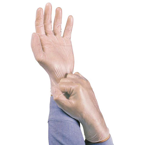 Dura-touch 5 Mil Pvc Disposable Gloves, Medium, Clear, 100/box - Image 1