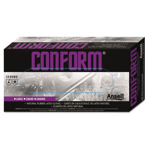 Conform Natural Rubber Latex Gloves, 5 Mil, X-large, 100/box - Image 1