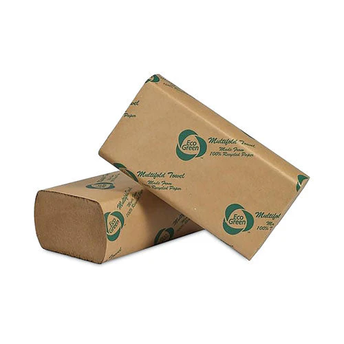 Recycled Multifold Paper Towels, 1-ply, 9.5 X 9.5, Natural Kraft, 250/pack, 16 Packs/carton - Image 1