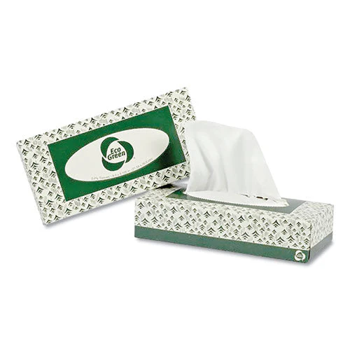 Recycled 2-ply Facial Tissue, White, 150 Sheets/box, 20 Boxes/carton - Image 1