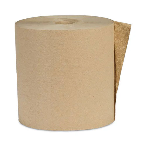 Recycled Hardwound Paper Towels, 1-ply, 8" X 600 Ft, 1.6 Core, Kraft, 12 Rolls/carton - Image 1