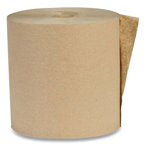 Recycled Hardwound Paper Towels, 1-ply, 7.87" X 700 Ft, Kraft, 12 Rolls/carton - Image 1