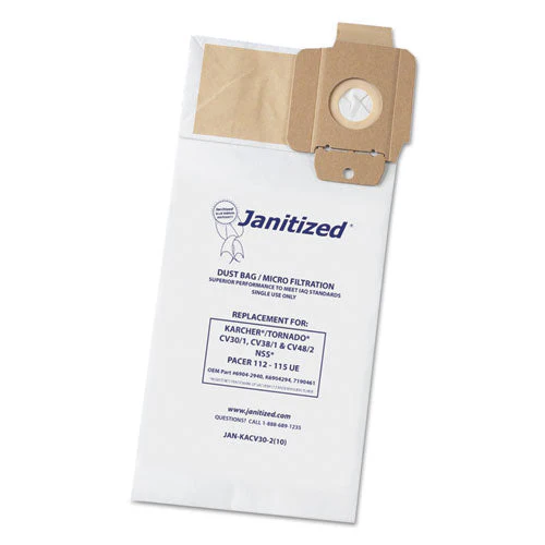 Vacuum Filter Bags Designed To Fit Karcher/tornado Cv30/1, Cv38/1, Cv48/2, 100/carton - Image 1