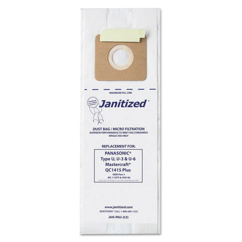 Vacuum Filter Bags Designed To Fit Panasonic Upright Type U, 36/carton