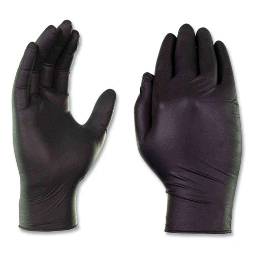 Nitrile Exam Gloves, Powder-free, 3 Mil, Medium, Black, 100/box, 10 Boxes/carton - Image 2