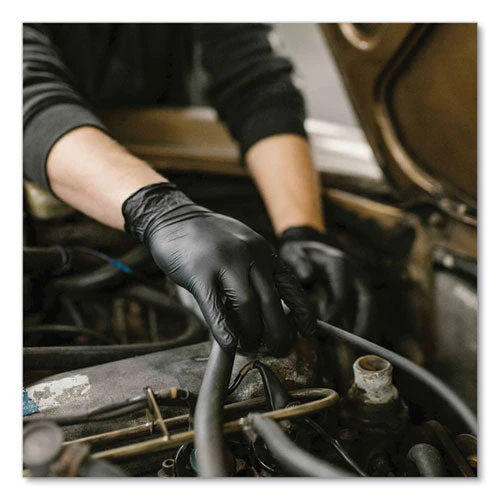 Industrial Nitrile Gloves, Powder-free, 5 Mil, Medium, Black, 100/box, 10/carton - Image 3