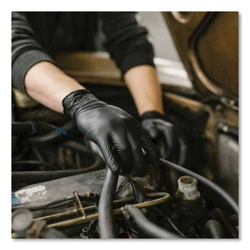Industrial Nitrile Gloves, Powder-free, 5 Mil, Large, Black, 100 Gloves/box, 10 Boxes/carton - Image 2