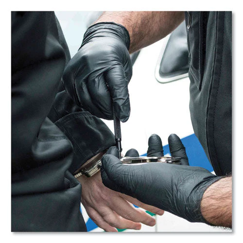 Nitrile Exam Gloves, Powder-free, 6 Mil, Large, Black, 100 Gloves/box, 10 Boxes/carton - Image 3