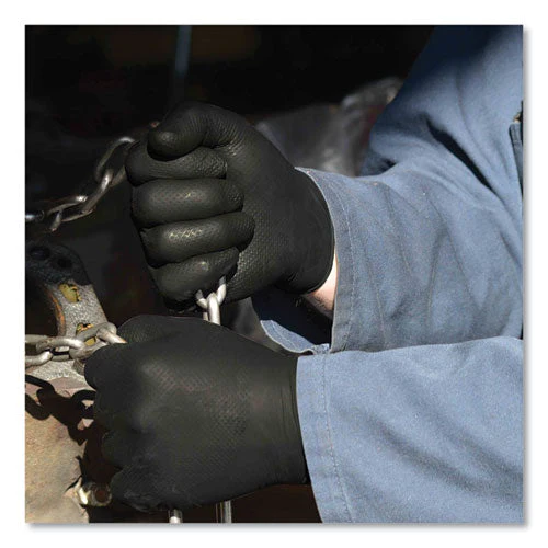 Heavy-duty Industrial Nitrile Gloves, Powder-free, 6 Mil, Xx-large, Black, 100 Gloves/box, 10 Boxes/carton - Image 2