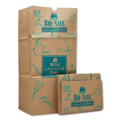 Lawn And Leaf Bags, 30 Gal, 16" X 35", Kraft, 50 Bags - Image 1