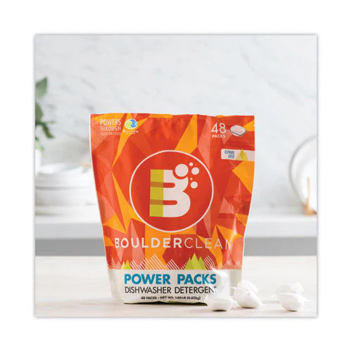 Dishwasher Detergent Power Packs, Citrus Zest, 48 Tab Pouch, 6/carton - Image 2