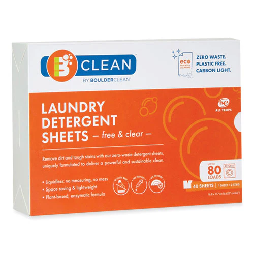 Laundry Detergent Sheets, Free And Clear, 40/pack, 12 Packs/carton - Image 1