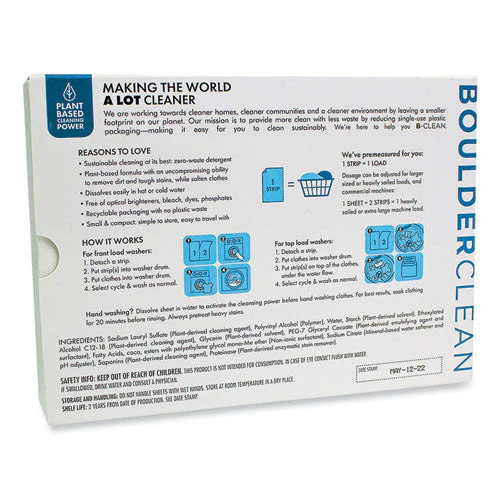 Laundry Detergent Sheets, Free And Clear, 40/pack, 12 Packs/carton - Image 2